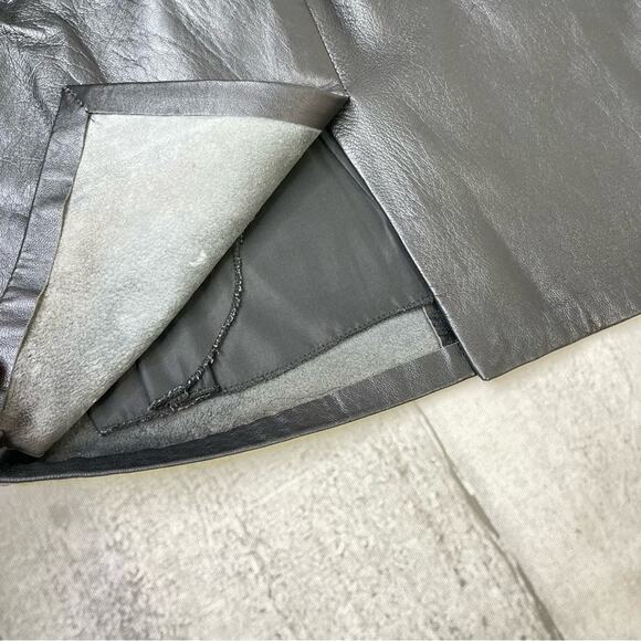 Forenza Italian Leather Black Pencil Skirt Vintage Sz 8 80s 90s High Waisted - Picture 3 of 9